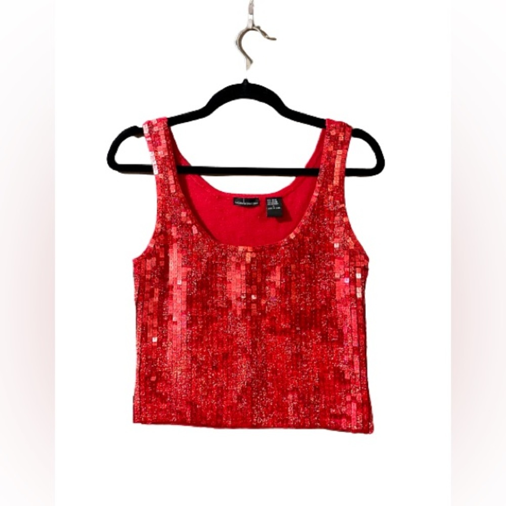 Women’s sequin (front) sleeveless sweater, size L, never worn perfect condition